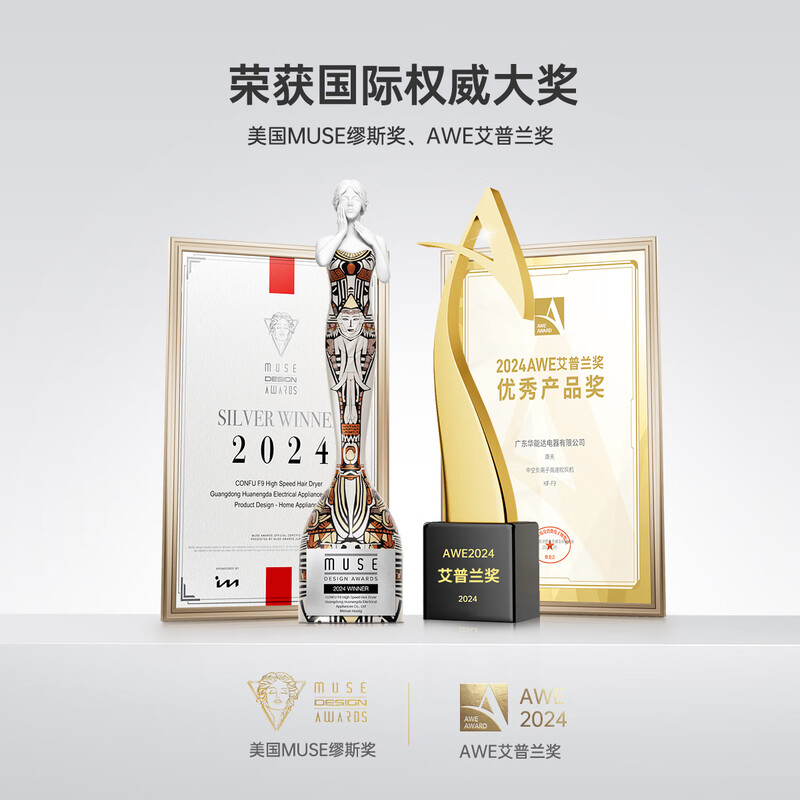 CONFU high-speed hair care hair dryer hollow leafless household high-power wind plasma hair dryer birthday and New Year gift for girlfriend F9 gray national subsidy