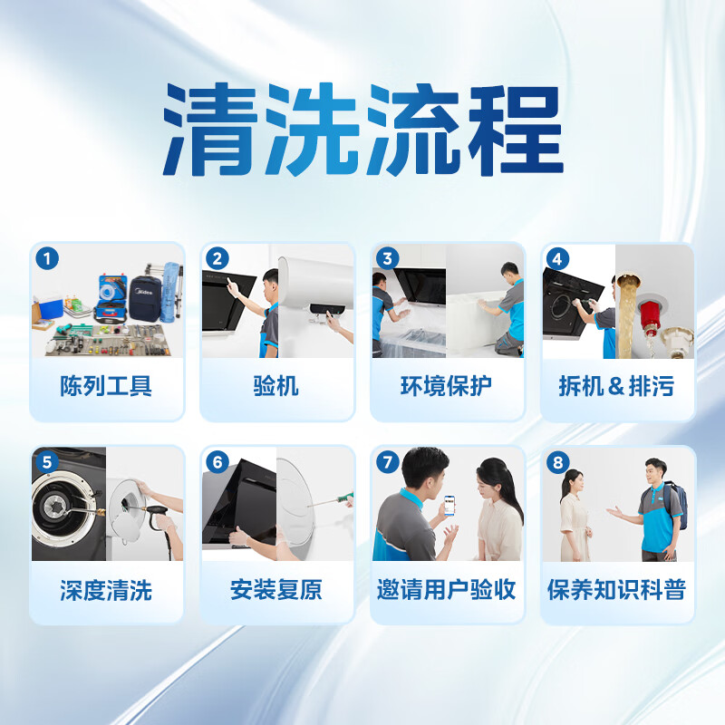 Midea Xiyuejia range hood deep cleaning service range hood disassembly and cleaning service range hood home appliance cleaning service full disassembly and cleaning range hood + electric water heater range hood - (range hood cleaning)