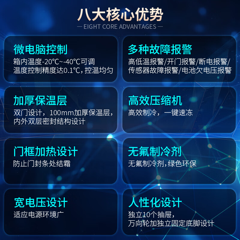 Aucma medical low-temperature freezer - 40 degrees biological research laboratory vertical medical refrigerator - 20 degrees pharmaceutical reagents lockable plasma vaccine quick-freezing cryogenic storage box 525 liters -20~-40 degrees DW-40L525