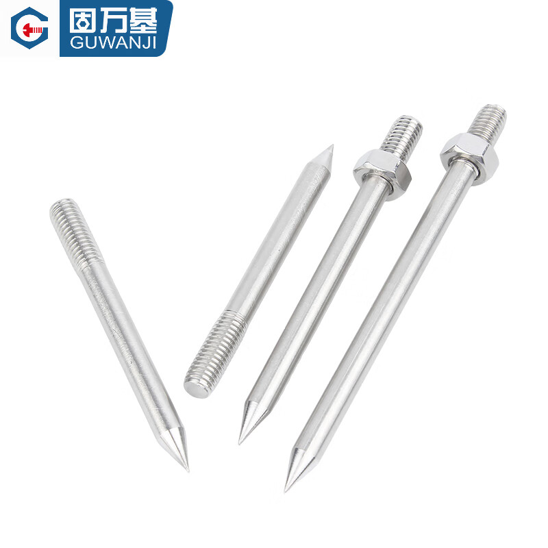 Guwanji 304/201 pipe clamp stainless steel nail hoop nail PVC pipe hoop wall nail extended screw clamp hanger straight rod 304 material M10x100 2 sets