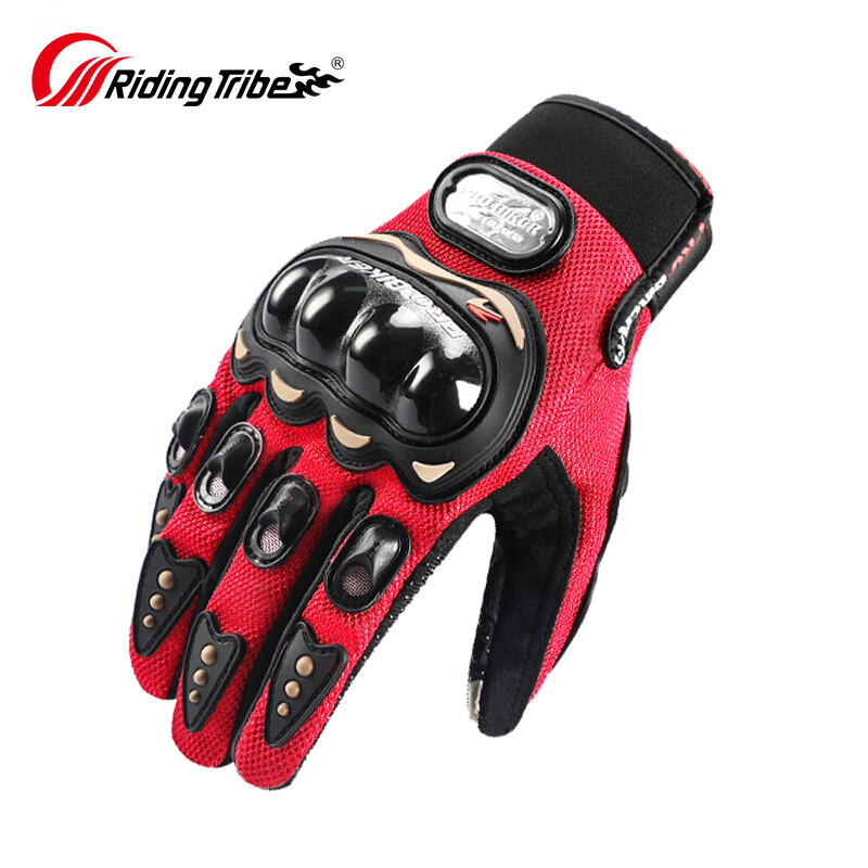 RidingTribe Motorcycle Riding Gloves Winter Velvet Thickened Waterproof Electric Vehicle Summer Commuting Waterproof Anti-fall Touch Screen Motorcycle MCS01C Black-M Size for All Seasons