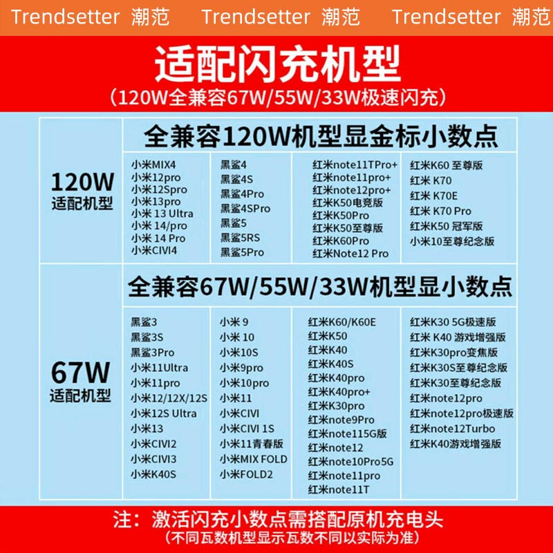 Trendsetter is suitable for Xiaomi data cable charging cable 2 meters long 6A120W fast charging Xiaomi 17/15/14/13/civi3 Redmi k80/k70/k60/note13/12 flash charging cable