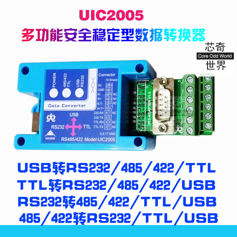 USB to 232 485 422 TTL high-speed magnetic isolation converter UIC9100 serial port conversion and concurrent YNUIC UIC9200 ultra-high-speed 12M2 channel