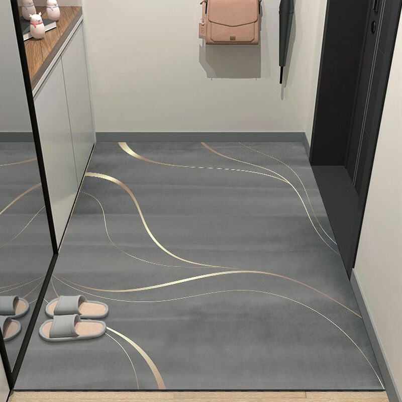 Shanye Entrance Carpet Entry Door Carpet Door Foot Carpet Cuttable Entrance Carpet Entrance Door Water-Absorbent Anti-Slip Carpet Light Luxury - Gray 120cm*180cm