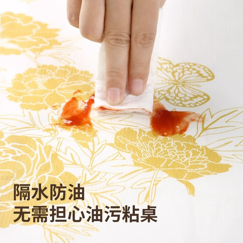 Aseblarm rectangular disposable tablecloth, light luxury, degradable stone thickened waterproof tablecloth, round table, oil-proof and wash-free, extra thick, window grille style 1.6x1.6m, 10 sheets