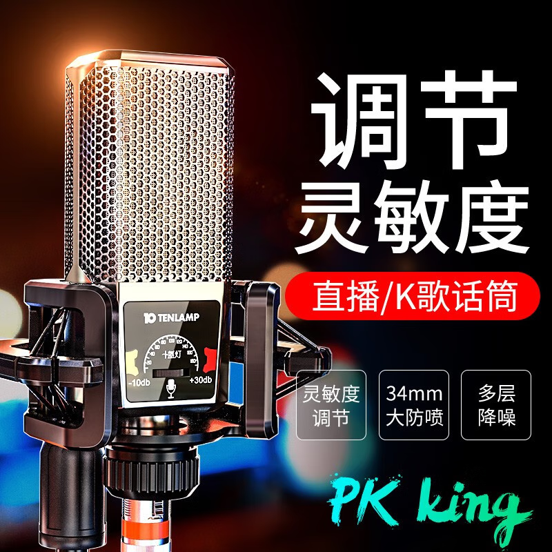 Ten Lights G9 sound card set mobile phone live broadcast equipment full set of wireless microphone karaoke with goods radio ear return Bluetooth accompaniment Douyin Kuaishou professional mixer upgraded version sound card-PK tuning diaphragm microphone-G9 set sing-along function