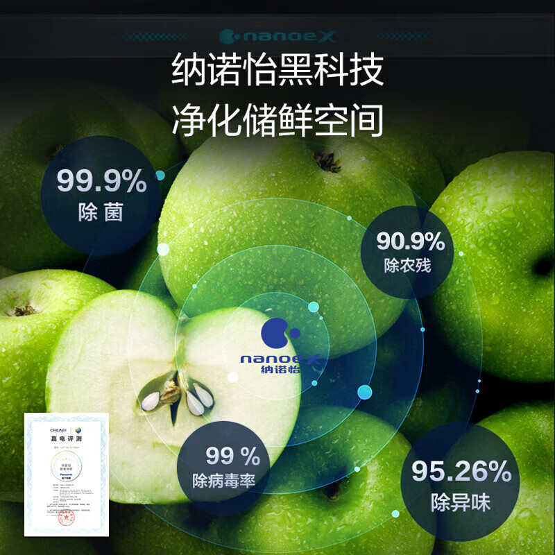 Panasonic Renewal Subsidy 460-liter household French-style multi-door refrigerator 580mm ultra-thin zero-embedded household refrigerator automatic ice making first-level energy efficiency NR-EW46BXB-K