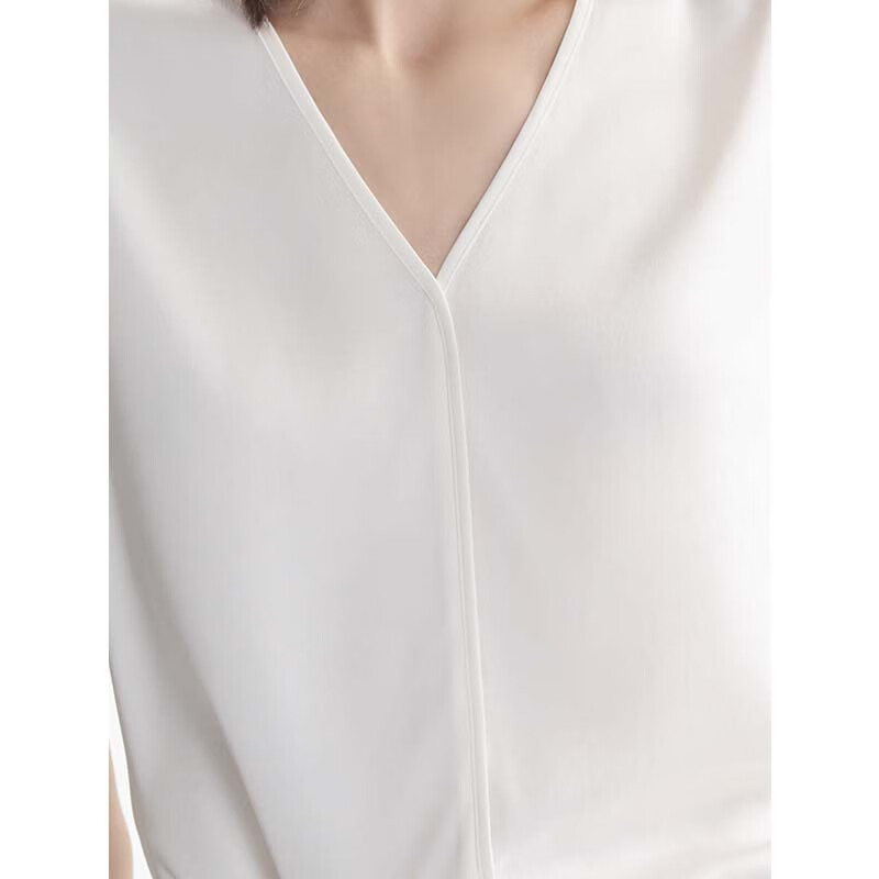 TIE FOR HER V-neck simple and versatile basic daily workplace commuter vest top for women, diamond white M