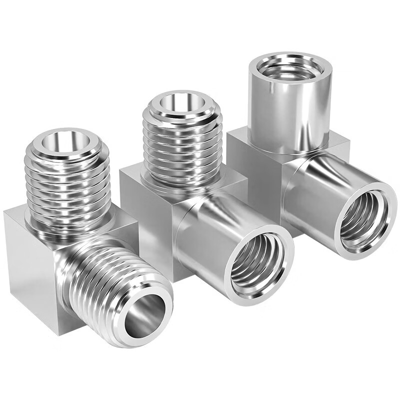 Tianzhuo Hardware 316/304 stainless steel inner and outer wire double inner wire thickened elbow pressure gauge conversion head 90 degree elbow double inner wire G1/2 304 material