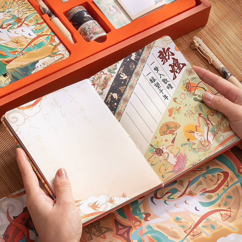Kaba Bear school gift Chinese style handbook gift box set high-value stickers creative notebook cultural and creative Teacher's Day gift companion gift birthday gift box