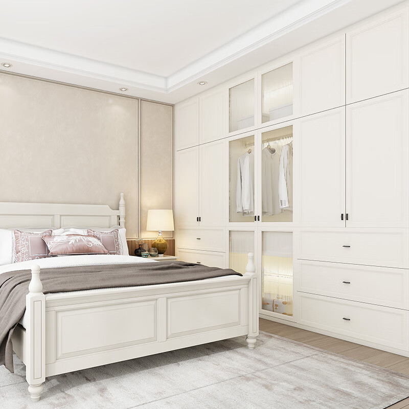 Sophia wardrobe European style bedroom combination home wardrobe multi-functional wardrobe cloakroom sideboard TV cabinet red wine cabinet 5 packages