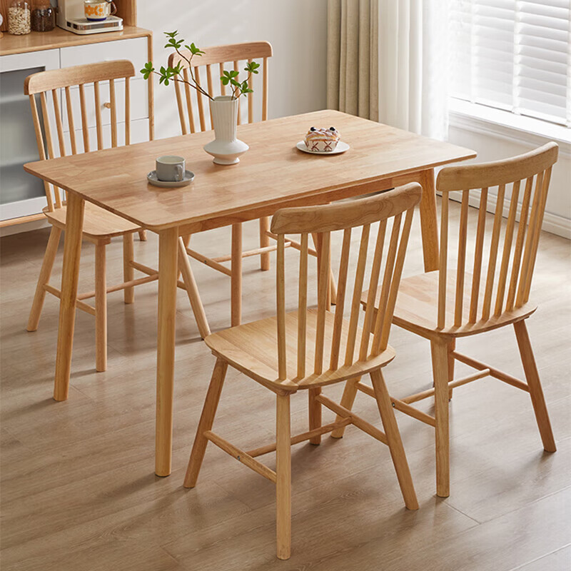 Aibiju solid wood dining table small apartment restaurant dining table solid wood color 120*70 single table