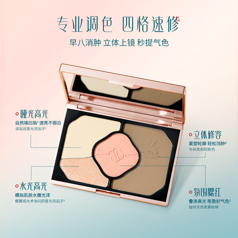 Hua Xizi Butterfly Wings Clear Shadow Repair Palette Matte Highlight Watery Shadow Clear Natural Blush All-in-one Palette