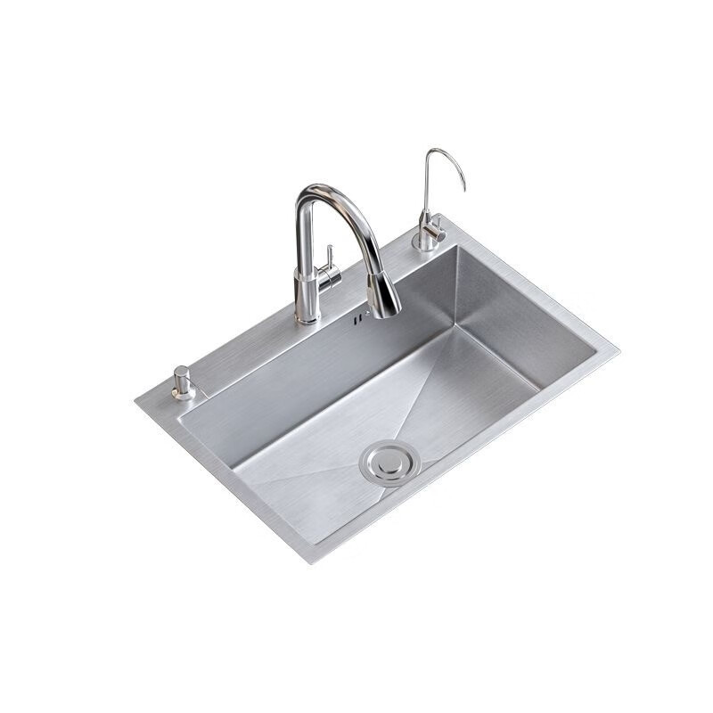Jiumuwang 304 stainless steel sink single tank thickened brushed kitchen sink basin installation above and below the table brushed three holes 81*43 (set of four)