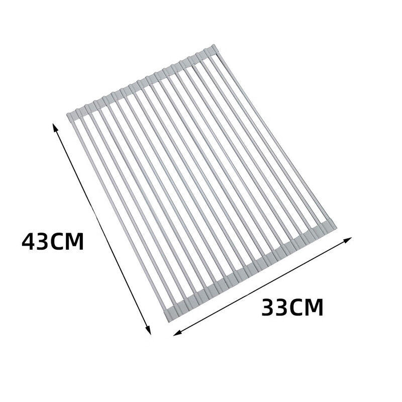 Yushangzhenpin foldable silicone drain rack filter water roll-over drain bowl basin drain pad sink water board storage rack silicone drain rack 43*33CM