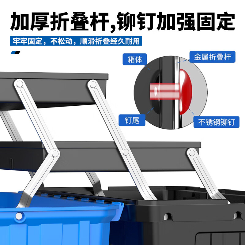 Chint Tool Box Empty Box Home Storage Box Multifunctional Folding Electrical Box Vehicle Repair Tools Thickened Suitcase 17-inch Thickened Folding Metal Buckle Industrial Grade
