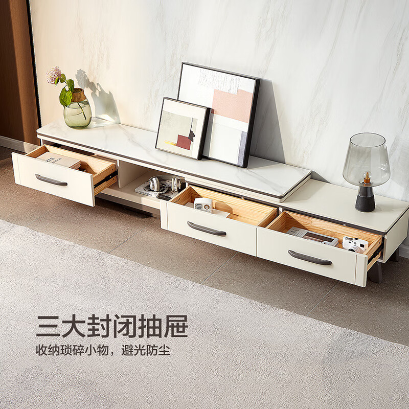 Quanyou Home Simple Nordic small apartment living room home furniture retractable slate TV cabinet storage storage cabinet
