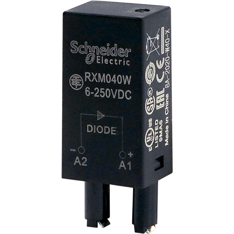 Schneider intermediate relay surge protection accessory RXM040W two-pole anti-surge module DC6~250V anti-surge module