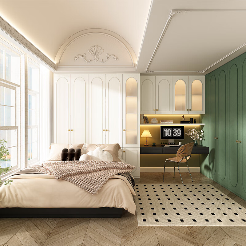 PIANO Nanyang retro style tatami whole house customized wardrobe and bookcase combination integrated children's room furniture combination Customized prepayment (ask customer service to receive free design)