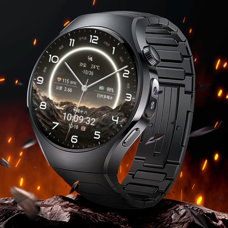Huawei (HUAWEI) high-end new products Huawei watch WATCH5 smart sports watch AI fingertip blood oxygen health monitoring independent call blood pressure blood sugar assessment Valentine's Day birthday gift male god high-definition 46mm Sky Black + customized black titanium strap 2025 flagship fashion new style