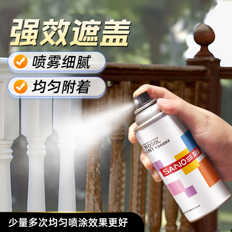 Sanhe Ordinary self-painting hand spray paint chameleon industrial anti-corrosion paint metal anti-rust paint car wheel color change scratch repair automatic spray paint 350ML NO.190 varnish