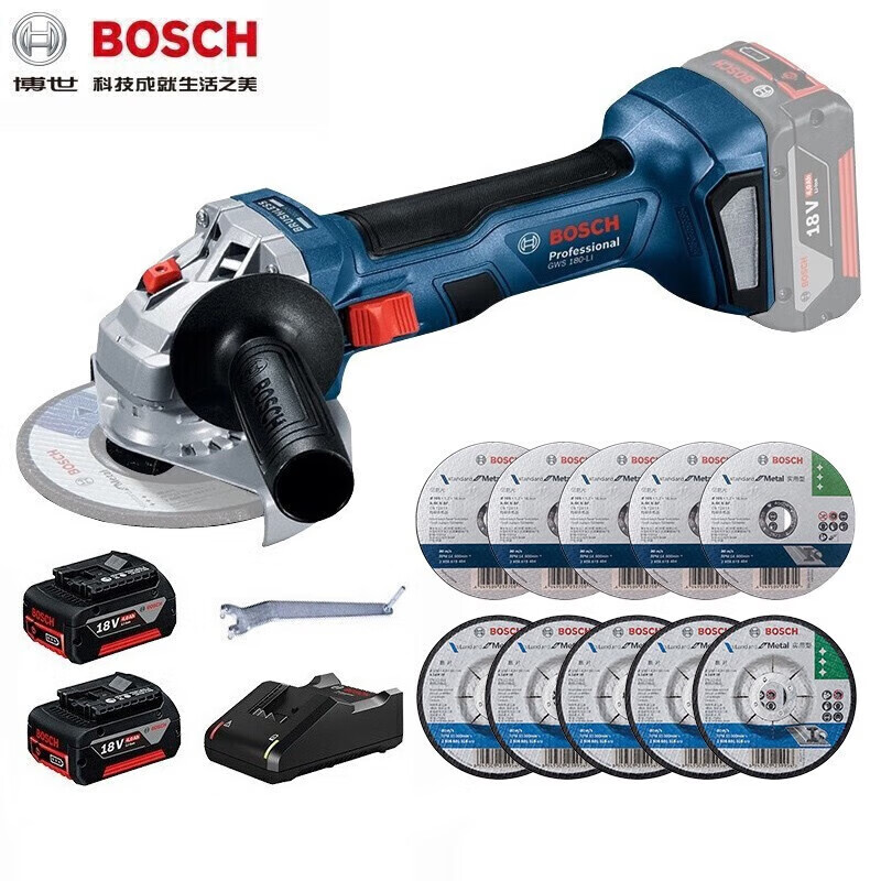 Bosch (BOSCH) rechargeable angle grinder cutting brushless GWS180-LI lithium electric grinder hand grinder angle grinder