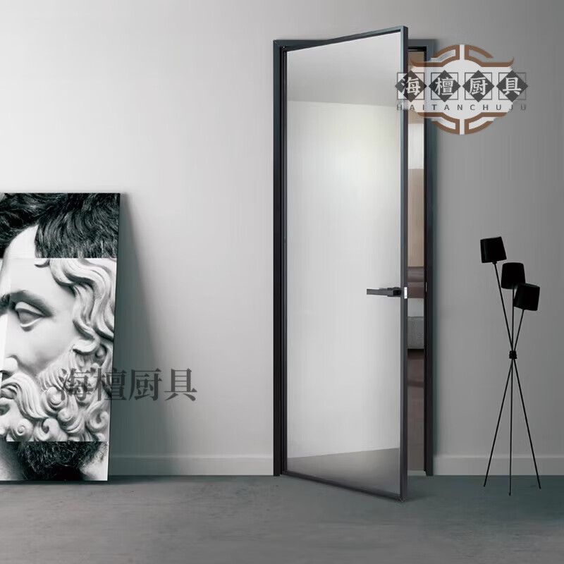 Miaopule Japan Changhong 16 extremely narrow light luxury frosted glass door wooden door bathroom door toilet door interior door bedroom door partition square meter 8mm tempered frosted glass (single glass