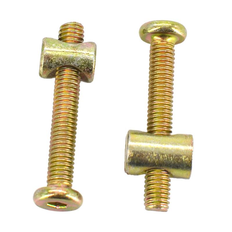 Yisi Furniture Screw and Nut Set Baby Crib Bolt Bookcase Hexagonal Screw Hammer Nut Collection M6M8 M8*110 Half Thread (5 Sets) with Cross Nuts