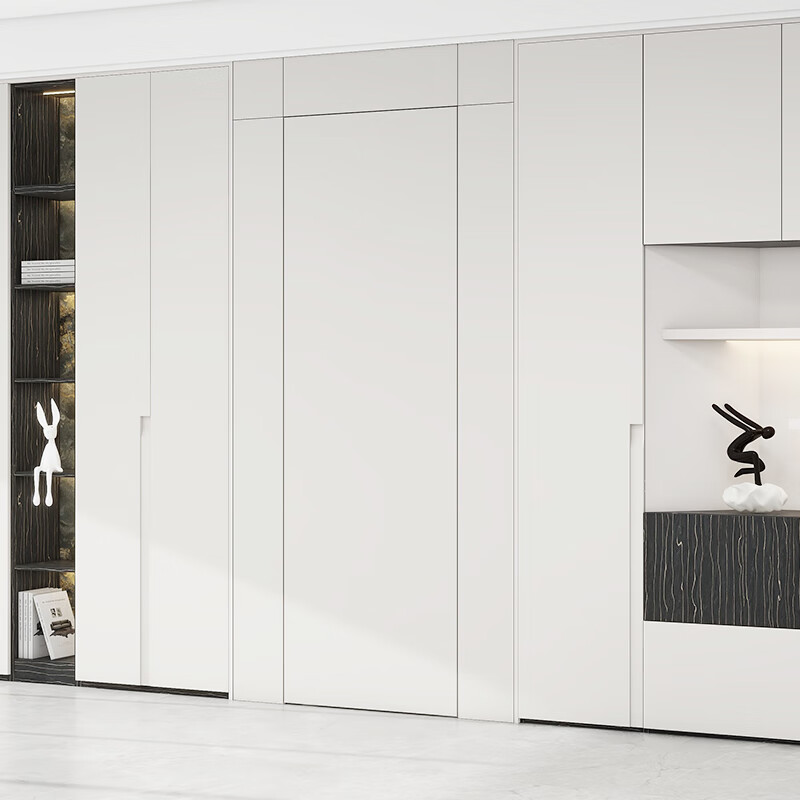 Quanyou Quanyou whole house custom wooden door bedroom door simple indoor home minimalist invisible door flat paint-free door flat door