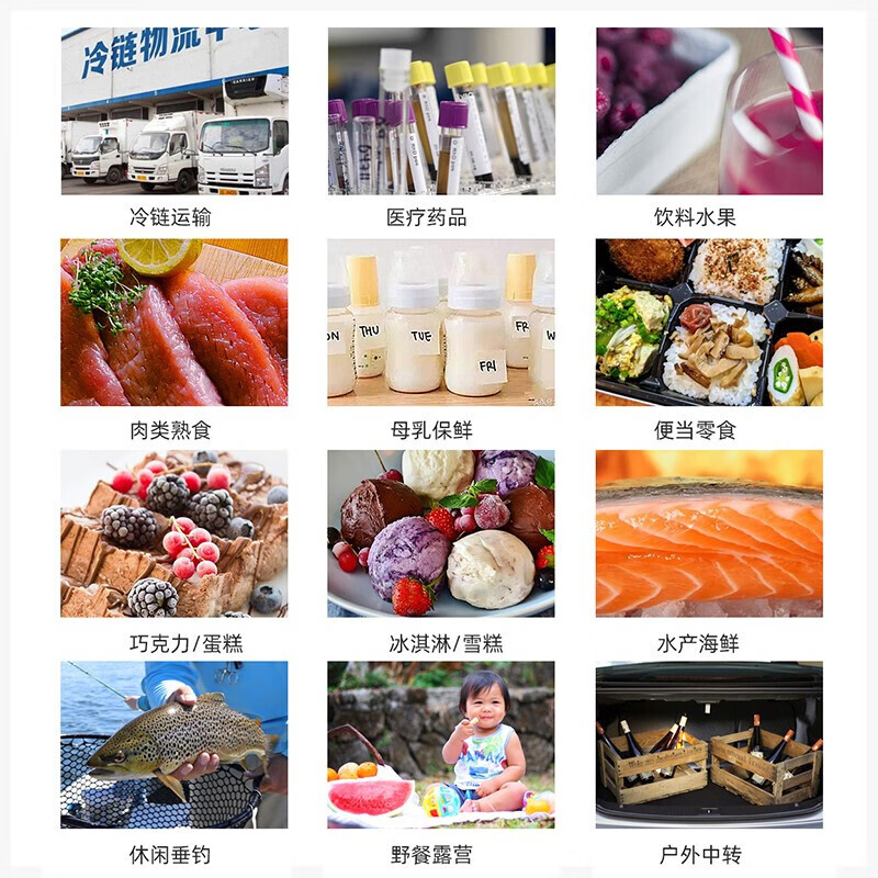 Ice Beauty refrigeration and preservation, water-free ice plate, ice row, reusable fresh drinks, air-conditioned fan ice box, blue ice crystal box (2 pieces) B87-ice plate 1200ml