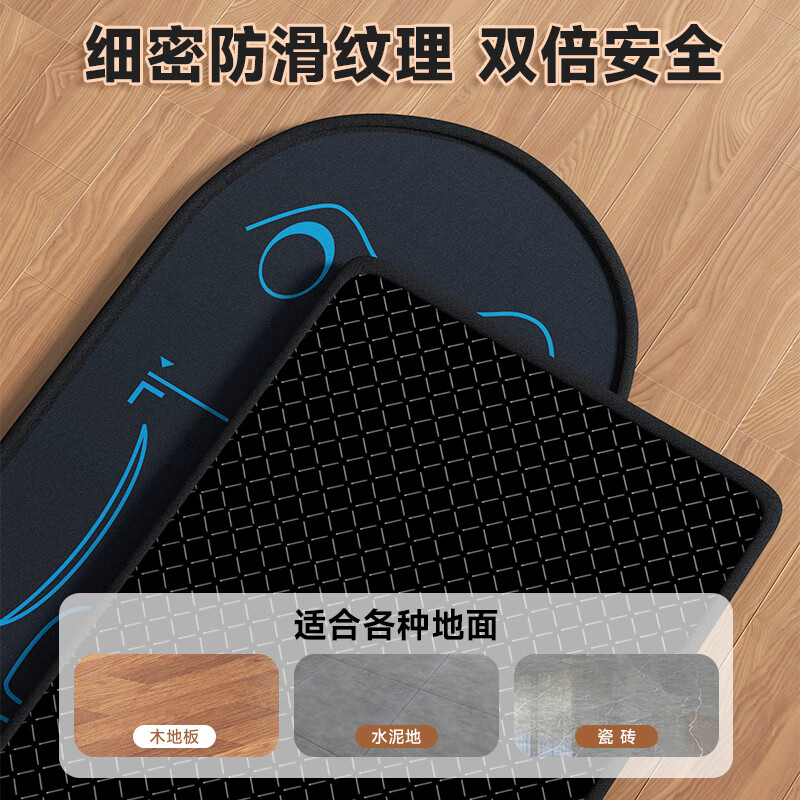 MDUG Abdominal Wheel Special Pad Abdominal Wheel Mat Yoga Men's Fitness Kneeling Mat Training Exercise Abdominal Building Thickened Posture Pad Posture Line Abdominal Special Pad - Black and Blue Scientifically Guided Posture Line/Glue Point Anti-Slip