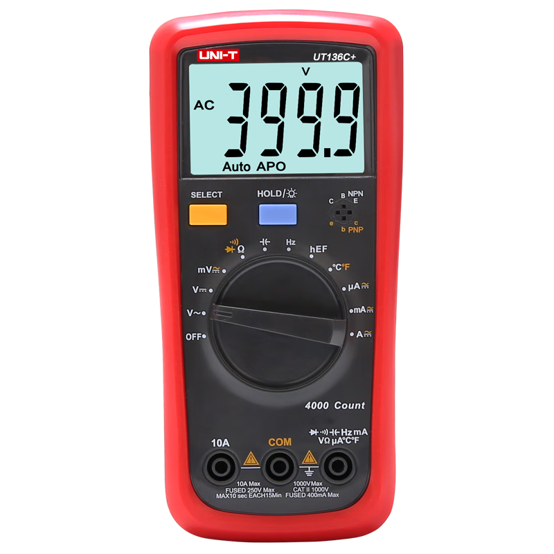 Unilide UT136B+ digital multimeter multi-function burn-proof high-precision capacitance measurement household electrician multimeter UT136C+ temperature measurement