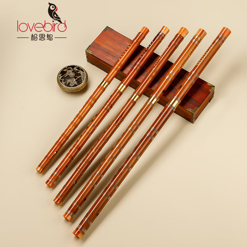 Love bird flute imitation flower horn brass single insert flute F key bitter bamboo flute transverse flute student flute XS1002