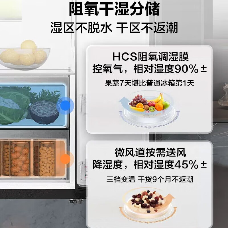 Haier Feast 630L side-by-side refrigerator first-level dual-frequency oxygen-blocking wet and dry storage AIP ultra-clean ultra-large capacity BCD-630WGHSS95S9U1 government subsidy 15% 630L side-by-side | ALP ultra-clean