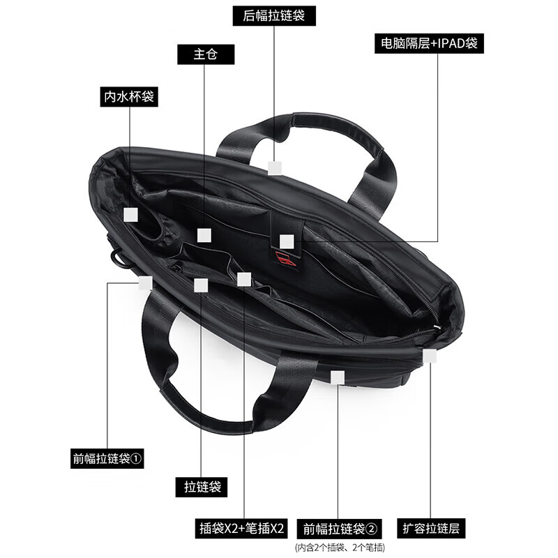 Golf (GOLF) business briefcase men's handbag expandable 15/15.6 inches computer bag multi-compartment official document bag