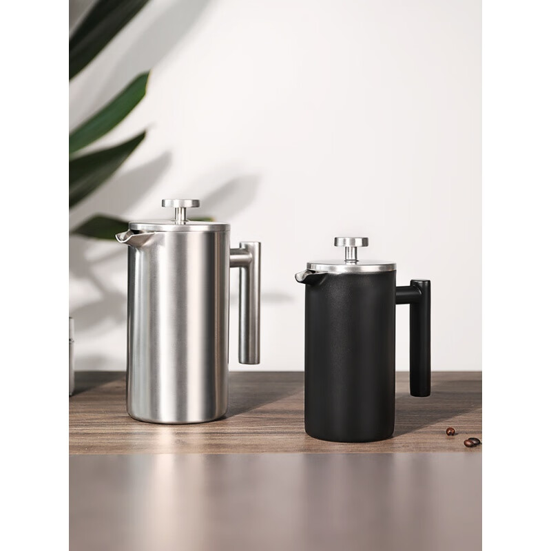 Fat Donglai same quality French press coffee pot 304 stainless steel French hand-brewed coffee utensil set for tea making, sanded default 750ml