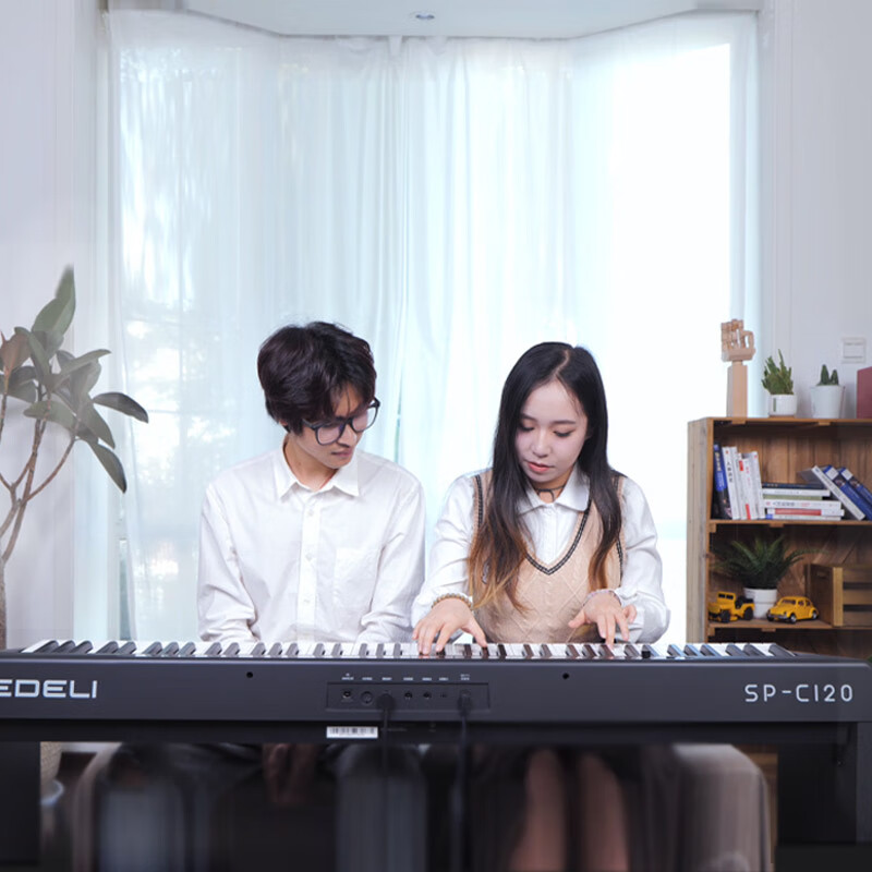 MEDELI electric piano SP-C120 heavy hammer 88-key counterweight portable heavy hammer electronic piano red headstock + black tripod