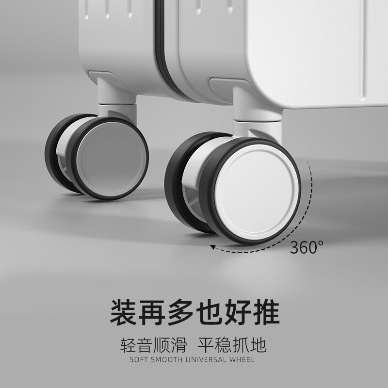 DTA wide trolley suitcase for women with large capacity new trolley case boarding case password suitcase for men pearl white 20 inches