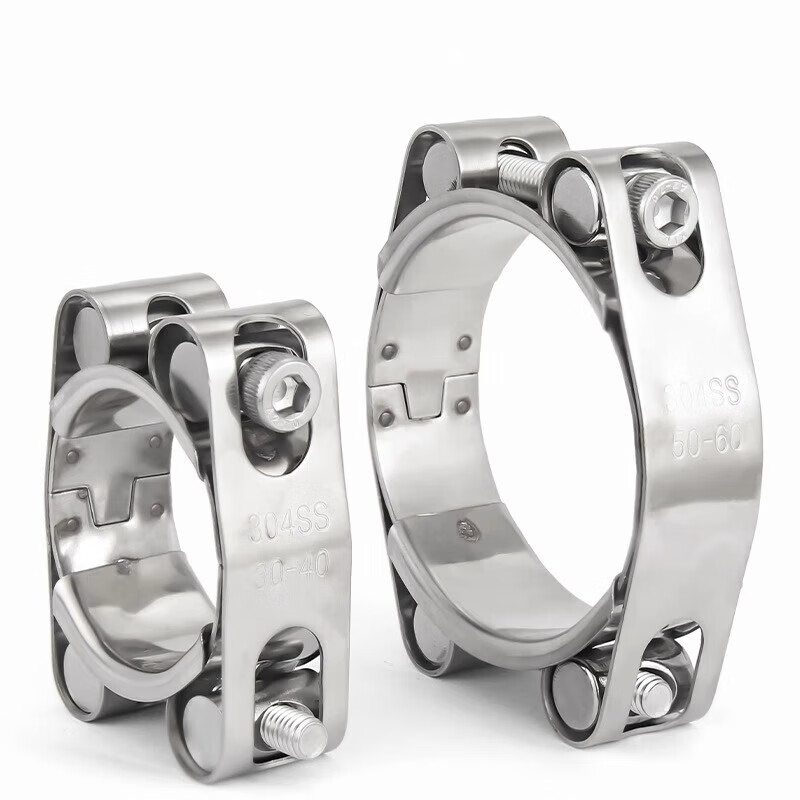 Jinchao 304 stainless steel double-headed strong hose hoop European style clamp pipe hoop pipe clamp heavy duty buckle double layer thickening 30-40mm wide 20mm