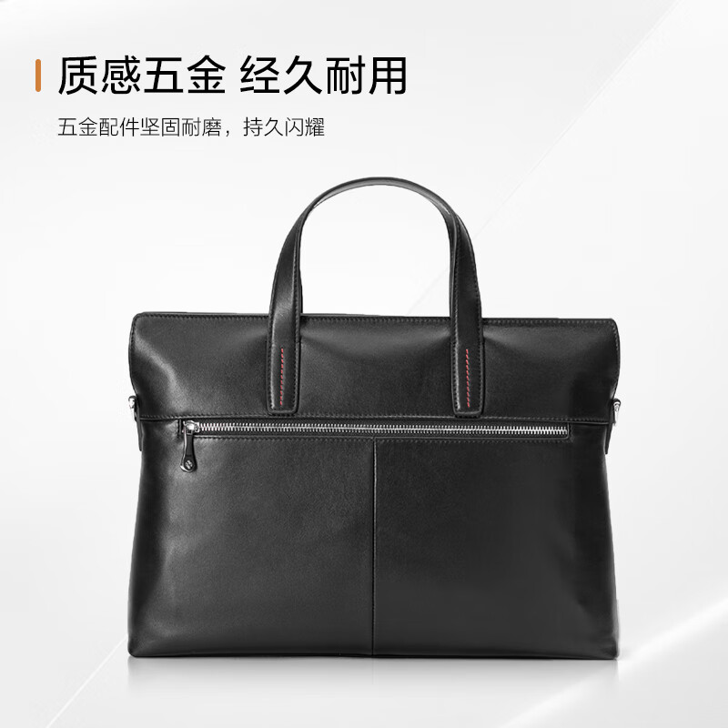 Samsonite men's handbag 13-inch computer bag casual commuting document bag cow leather briefcase TK9*09001