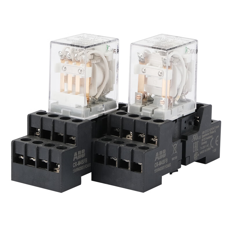 ABB middle small relay CR-MX230AC2L AC 8-pin CR-MX024DC4L DC 14-pin electromagnetic CR-MX230AC4L standard base CR-M4SFB