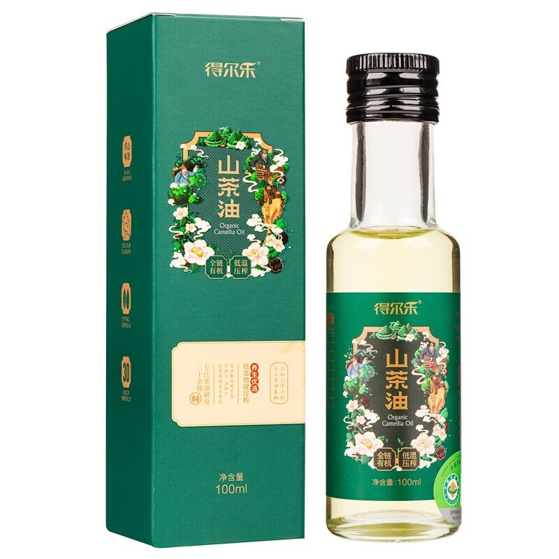 Delle Fidelity Camellia Oil Camellia Oil 100ml Organic Camellia Seed Oil Low Temperature Pressed First-Class Edible Oil