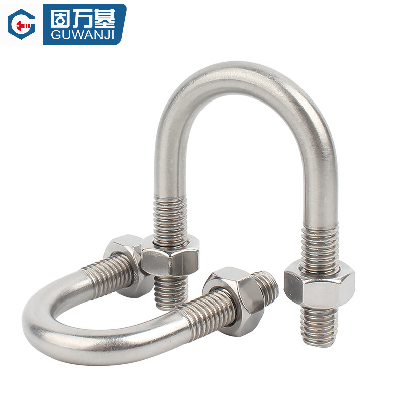 Guwanji 316 stainless steel U-bolt U-shaped screw U-shaped pipe clamp pipe clamp fixed buckle riding card accessories national standard M6x25 2 sets