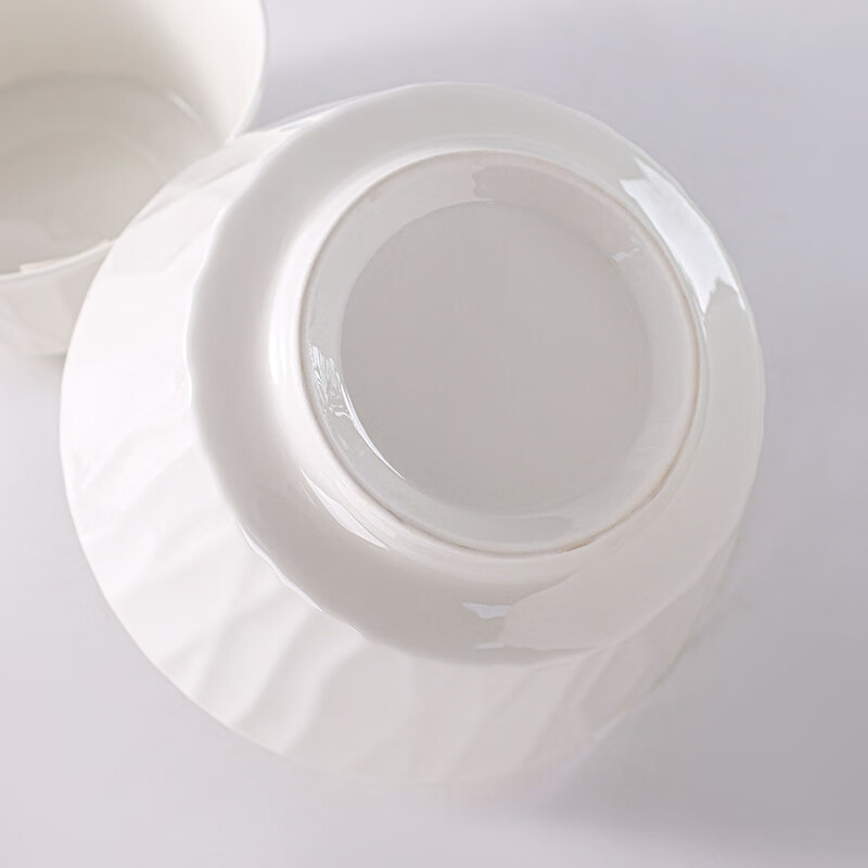 Jie Yajie ceramic soup bowl large household large noodle bowl underglaze color 7.5 inch large bowl soup basin 2 pieces white glazed