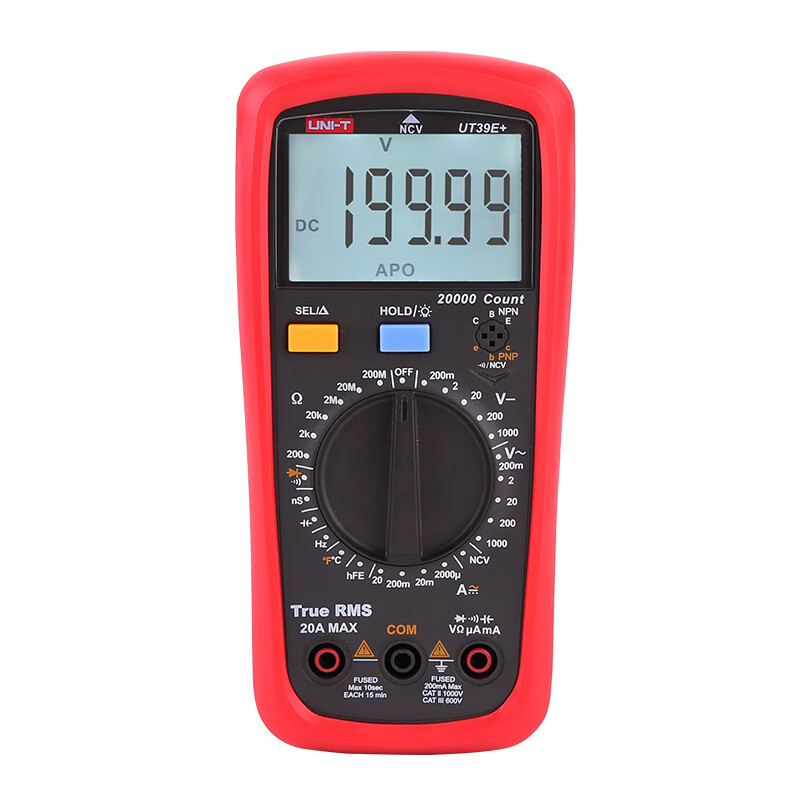 UNI-T multimeter high-precision digital multimeter multi-function anti-burn household voltage and current resistance meter electrician multimeter UT39E+ four and a half true RMS/conductivity temperature measurement