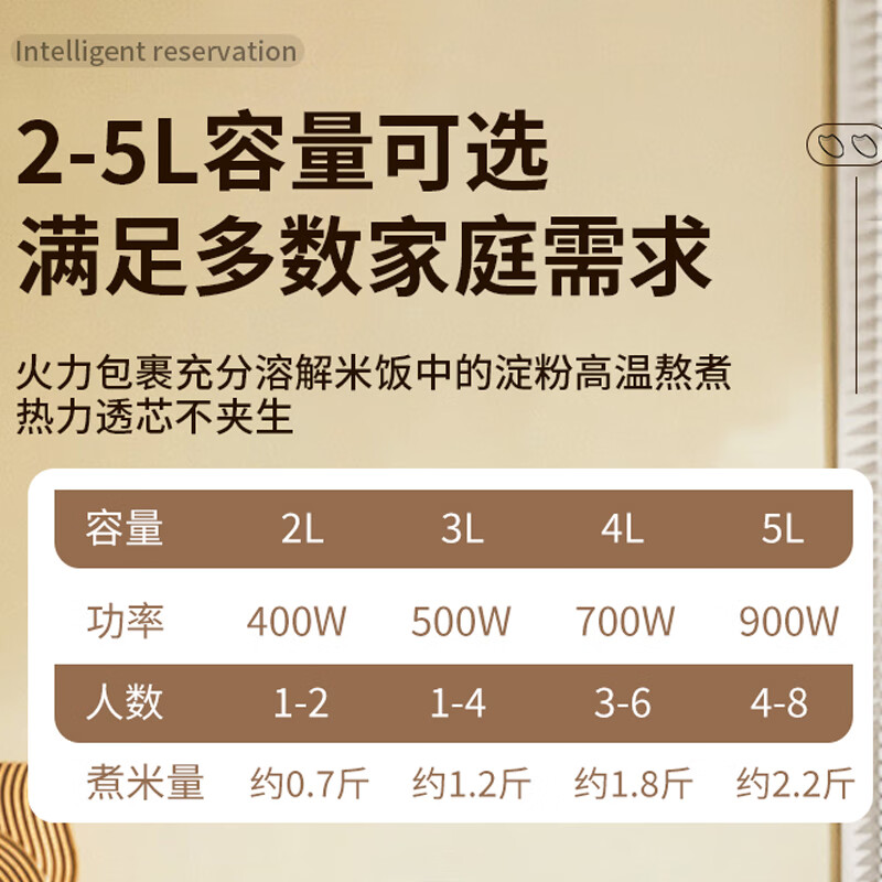 Hemisphere low-sugar rice cooker, rice soup separation, uncoated, special for diabetics to control de-drainage, steamed rice rice cooker 4L low sugar 304 mother bile + lecithin 4-6 people 4L
