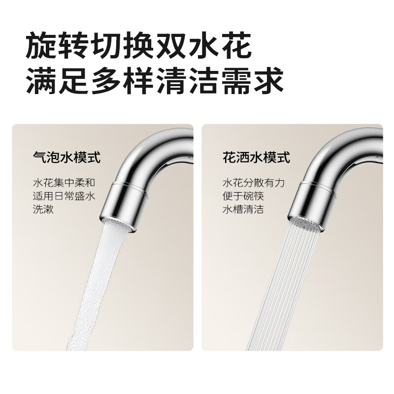 JOMOO kitchen faucet bathroom sink hot and cold water dishwashing basin seven-shaped faucet 304 stainless steel dishwashing basin double spray seven-shaped faucet-33186 gun gray