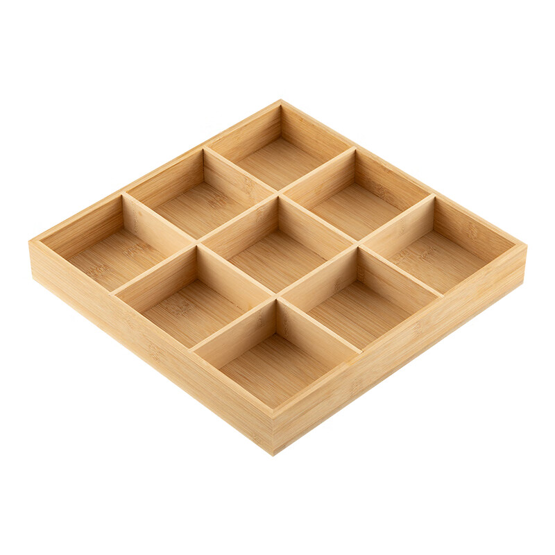 Onlycook Japanese-style bamboo hot pot vegetable plate Jiugongge platter divided vegetable preparation plate barbecue ingredients tableware meal tray Jiugongge bamboo vegetable preparation plate