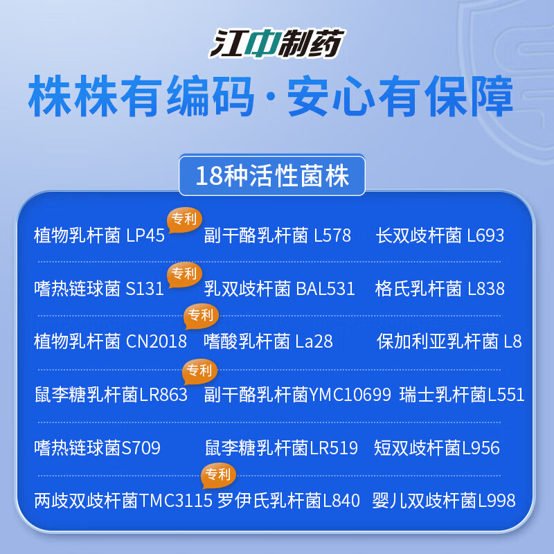 Jiangzhong Probiotics 1.2 trillion live bacteria for adults, children, pregnant women, middle-aged and elderly people, gastrointestinal conditioning, 1 month cycle pack