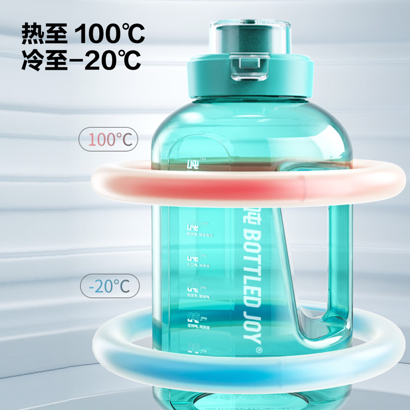 Tons of BOTTLED JOY Classic Generation Sports Water Bottle Set for Men and Women Large Capacity Tons of BOTTLE Fitness Dayton Cup Classic Generation - Black 1.5L + Transparent 2.5L